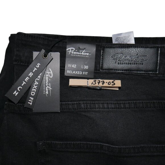 Primitive Skateboarding Jeans Men's Size 42x30 Stretch Denim Black Wash NWT - Picture 7 of 11